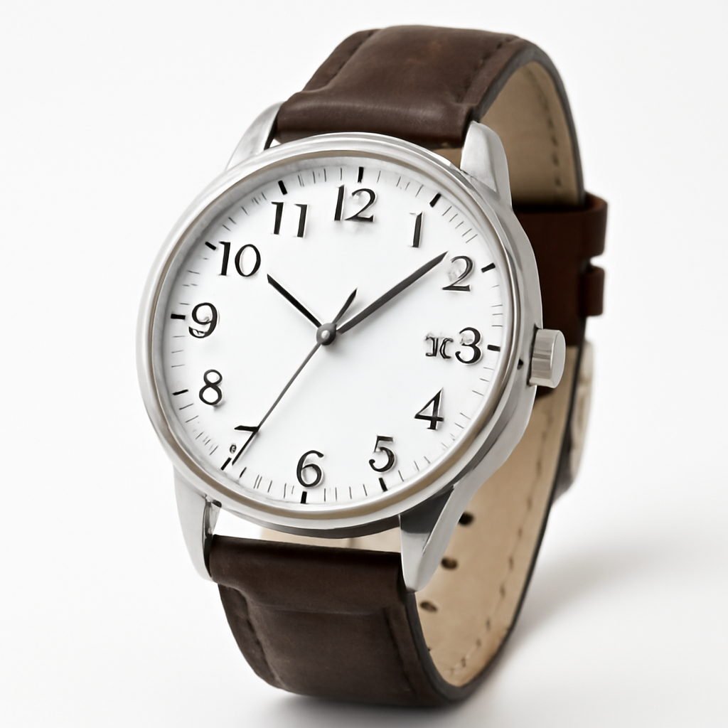 Men's Analog Leather Strap Watch