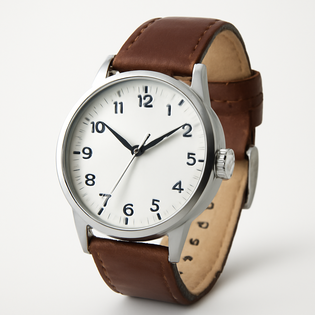 Men's Analog Watch with Leather Strap