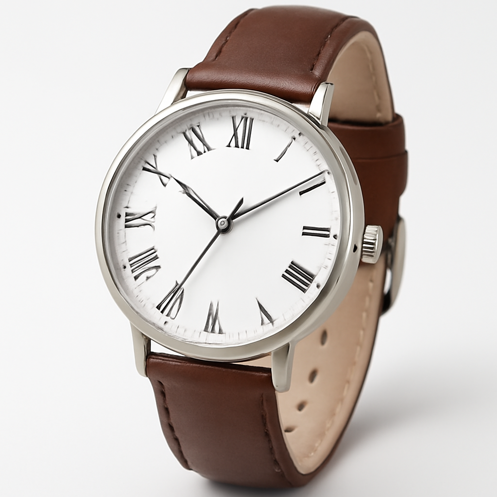 Analog Leather Strap Watch