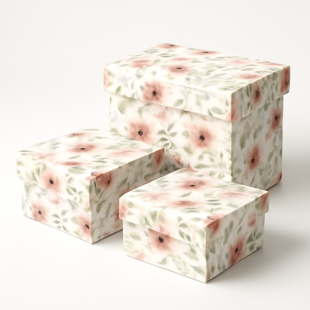 Custom Printed Gift Box with Floral Design