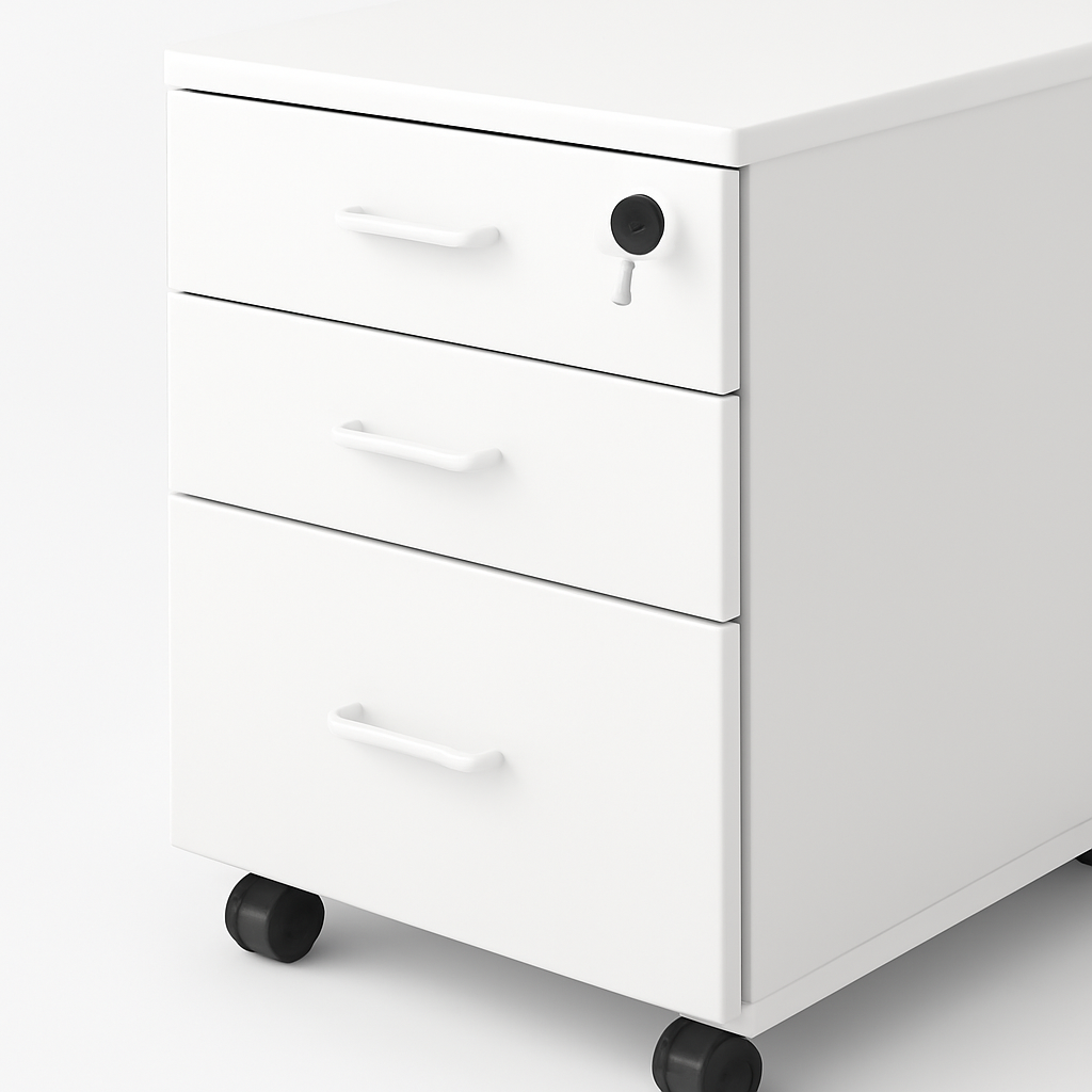 Compact Mobile Pedestal with Lockable Drawers alternate view