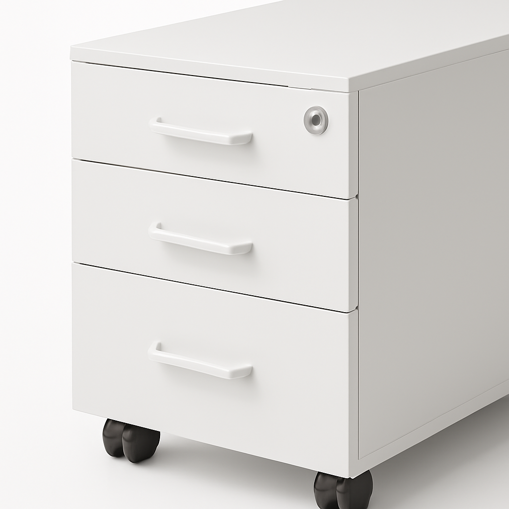 Modern Mobile Pedestal with Lockable Drawers alternate view