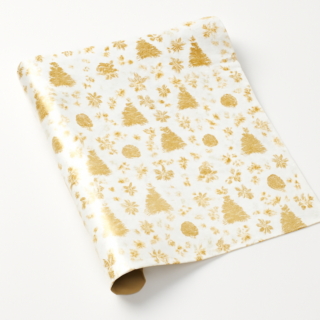 Festive Gold Foil Wrapping Paper