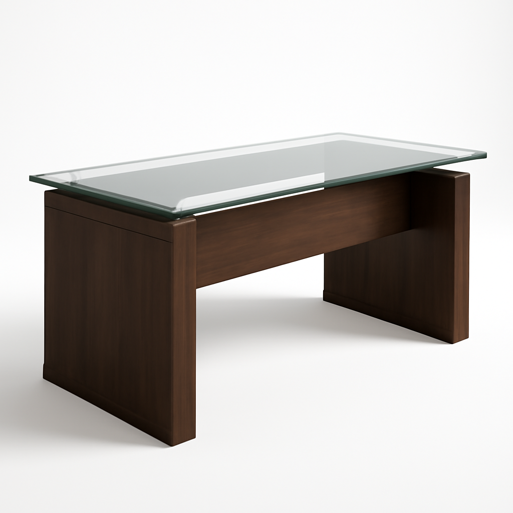 Modern Executive Desk with Glass Top