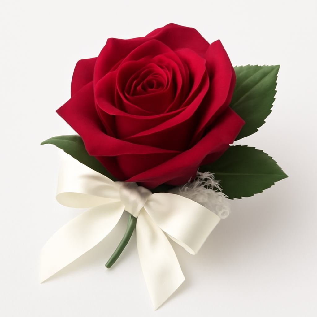Elegant Red Rose Corsage