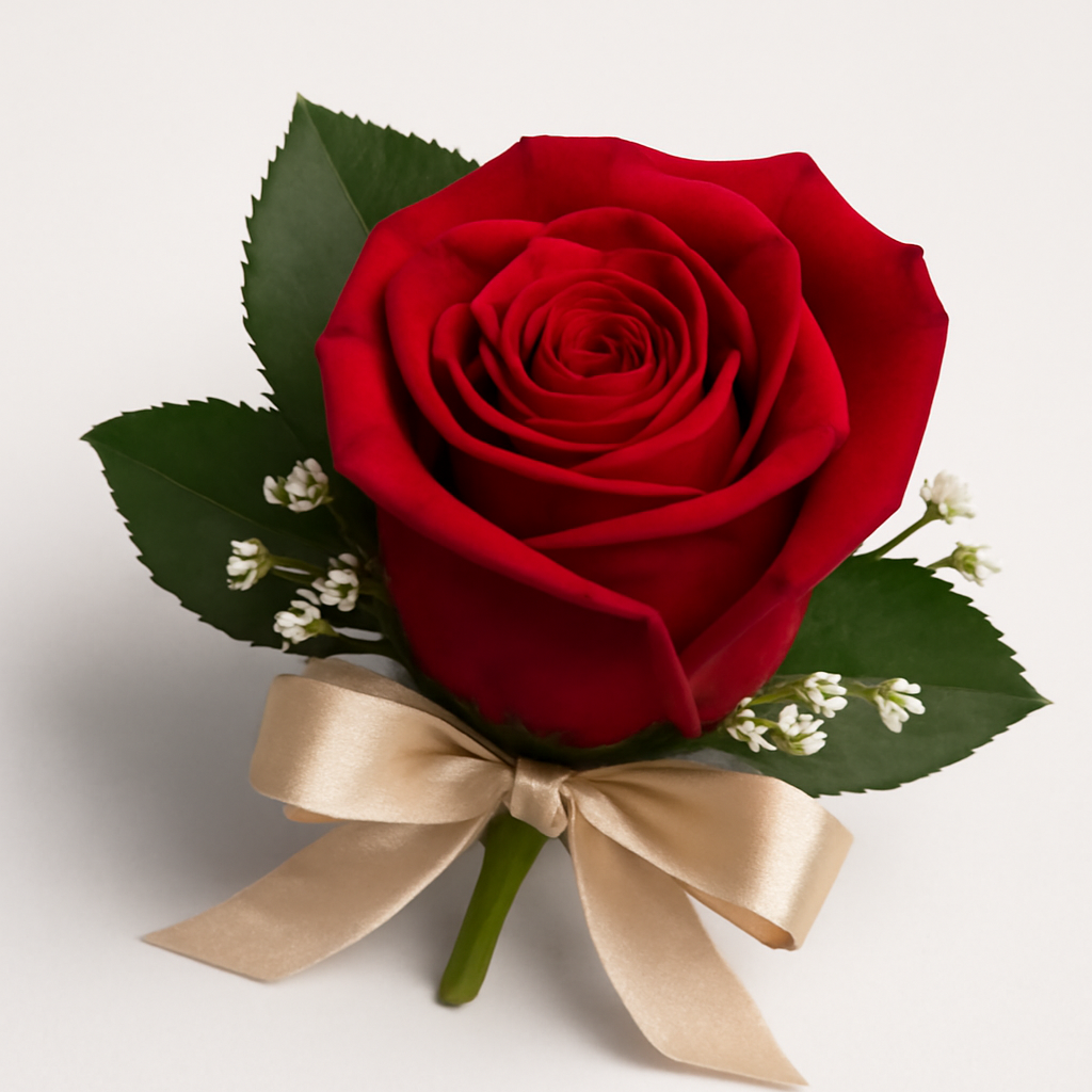 Elegant Red Rose Corsage alternate view